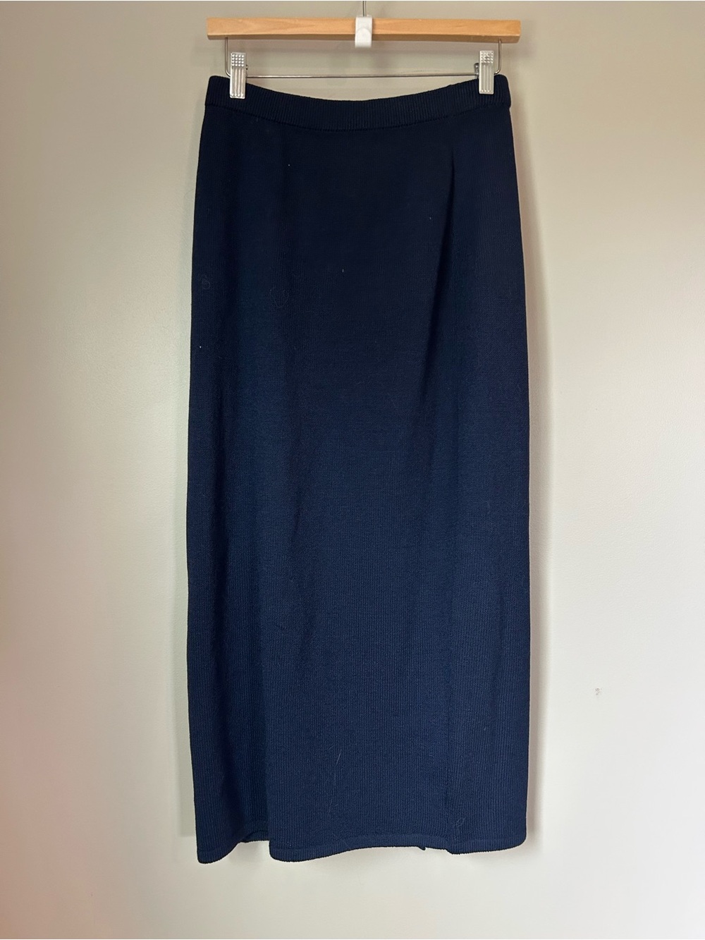 St. John Basics Navy Santana Knit Maxi Skirt 4 Long Straight Vintage